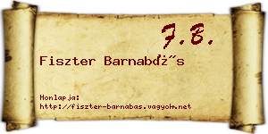 Fiszter Barnabás névjegykártya